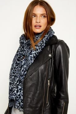 Grey Animal Print Scarf -Trendora Shop 1501208208