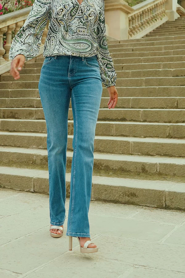 Mid Blue Mid Rise Bootcut Jeans 7 Mid Blue Mid Rise Bootcut Jeans - Image 7