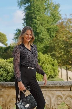 Grey Animal Print Puff Shoulder Sheer Sleeve Shirt 11 Grey Animal Print Puff Shoulder Sheer Sleeve Shirt -Trendora Shop 1ec12ababe4ec7dd6a1718e47f6113d1353ba411