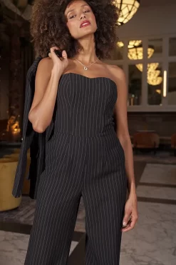 Black & White Pinstripe Wide Leg Bandeau Jumpsuit 13 Black & White Pinstripe Wide Leg Bandeau Jumpsuit -Trendora Shop 20b2978846d9a1be65583c7f0f300f28b09ecd41