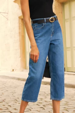 Mid Blue Denim Culotte Jeans 13 Mid Blue Denim Culotte Jeans -Trendora Shop 2a9d2cb074b68570c8d899d802b823fdcb10b9a5