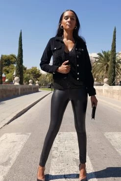 Black Velvet Denim Jacket -Trendora Shop 2e26094bd239820a679ae5b55f16c3e01b46f401