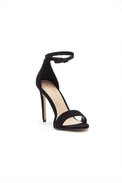 Nia Black Suede Barely There High Heel Sandal -Trendora Shop 337ed1ea829622fb6a916eb9fb5b1b4ada9d7ddc