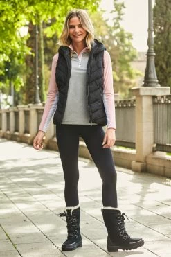 Sorel Black Fleece Lined Lace Up Mid Hiker Boot -Trendora Shop 49 a21le029bk a21le037bgy 016 1