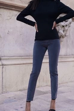 Grey Velvet Skinny Jeans -Trendora Shop 5026fff42156c5dd6497bd4b68d26f887dad0abe