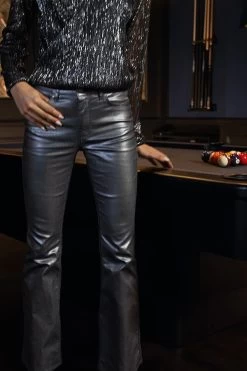 Pewter Metallic Premium Kick Flare Jeans -Trendora Shop 6274b3fc2f97439e0b42a70a187793d4f529fca1 1