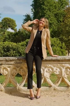 Tan Premium Faux Leather Blazer -Trendora Shop 6fc893ed3431856965bda1f9ffddf04468cf6fb4