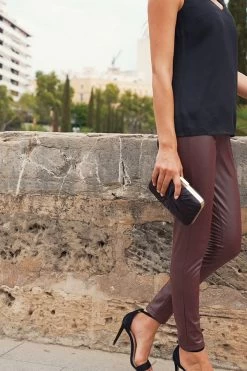 Burgundy Leather Look Premium Leggings -Trendora Shop 75a806ba85aa2c372f6b7d6b70c21bda3edd122a