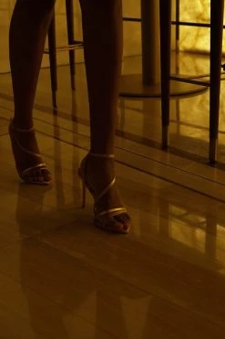 Rose Gold Leather Multi Strap Pointed Toe Stiletto Heel Sandals -Trendora Shop 78d7e7c01594a5710f2343e053356499e2cbe789