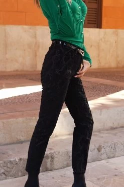 Black Textured Animal Print Coated Slim Leg Jeans -Trendora Shop 7aae95bc5e93390cd6cfdf132fc903256038a509