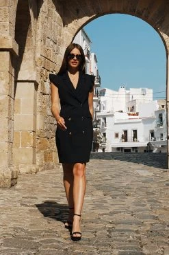 Black Frill Sleeve Double Breasted Blazer Jersey Dress 13 Black Frill Sleeve Double Breasted Blazer Jersey Dress -Trendora Shop 7ddd6cac10fda8e6b426f040063a94d6ffc8ea9f