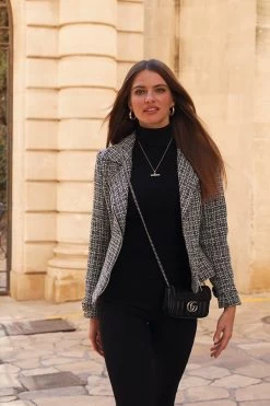 Black Luxe Tweed Biker Jacket -Trendora Shop 8872deebc8aece39643e05d893e4ba39d5b5cca2