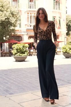 Black High Waisted Wide Leg Trousers -Trendora Shop 8ed31a46e82f55ef456648f3067618d28fad24ef
