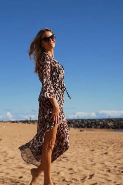 Leopard Print Tie Waist Fluted Sleeve Beach Kaftan 9 Leopard Print Tie Waist Fluted Sleeve Beach Kaftan -Trendora Shop 99fb5e2673a3ae17a24b4db0db5e74e9bd531c56