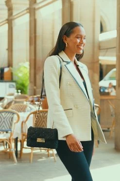 Ivory Boucle Blazer With Faux Leather Trim 15 Ivory Boucle Blazer With Faux Leather Trim -Trendora Shop a1844103d421a690059f17068e2fdc63aec1eb26