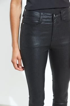 Black Textured Coated Skinny Jean -Trendora Shop a20bd020 56933