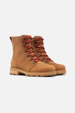 Sorel Tan Leather Contrast Lace Hiker Boot -Trendora Shop a21fw004bn0004 4