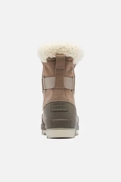 Sorel Taupe Leather Shearling Collar Hiker Boot -Trendora Shop a21fw009bn0003 21