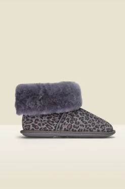 Just Sheepskin Grey Animal Print Suede Slipper Booties 7 Just Sheepskin Grey Animal Print Suede Slipper Booties -Trendora Shop a21fw033gy0001 1