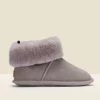 Just Sheepskin Light Grey Suede Slipper Booties