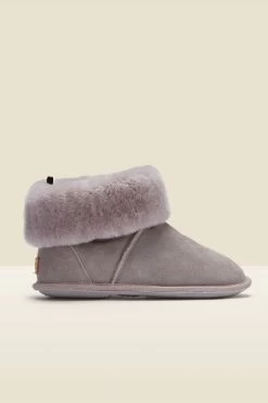 Just Sheepskin Light Grey Suede Slipper Booties