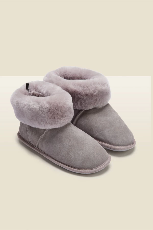 Just Sheepskin Light Grey Suede Slipper Booties 2 Just Sheepskin Light Grey Suede Slipper Booties - Image 2