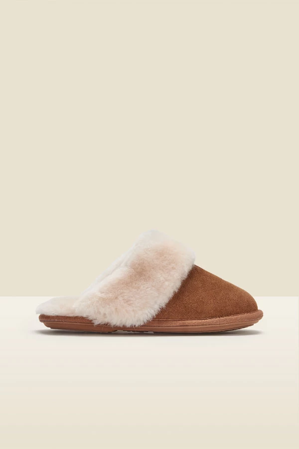 Just Sheepskin Tan Suede Mule Slippers 3 Just Sheepskin Tan Suede Mule Slippers - Image 3