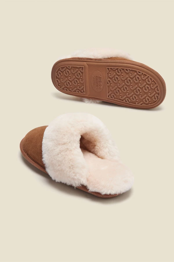 Just Sheepskin Tan Suede Mule Slippers 4 Just Sheepskin Tan Suede Mule Slippers - Image 4
