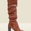 Sienna Tan Leather Slouch Knee High Boot