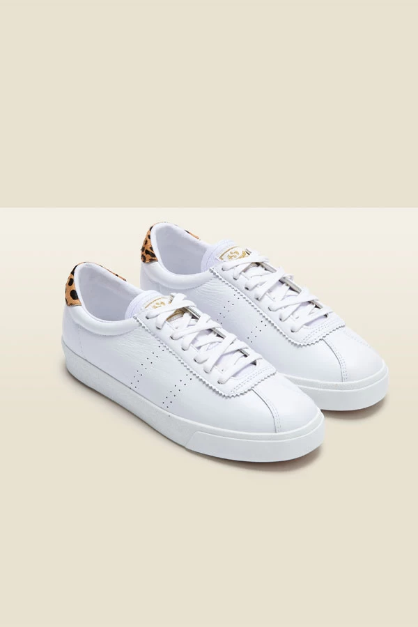 White Superga 2843 Leopard Print Panel Trainers 1 White Superga 2843 Leopard Print Panel Trainers