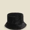 Black Faux Fur Bucket Hat