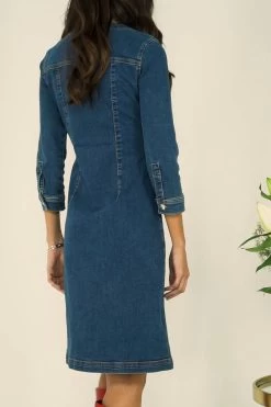 Indigo V Neck Button Front Denim Dress 11 Indigo V Neck Button Front Denim Dress -Trendora Shop aae9d02e5c016b699d4dbafab9ae13893baddf31