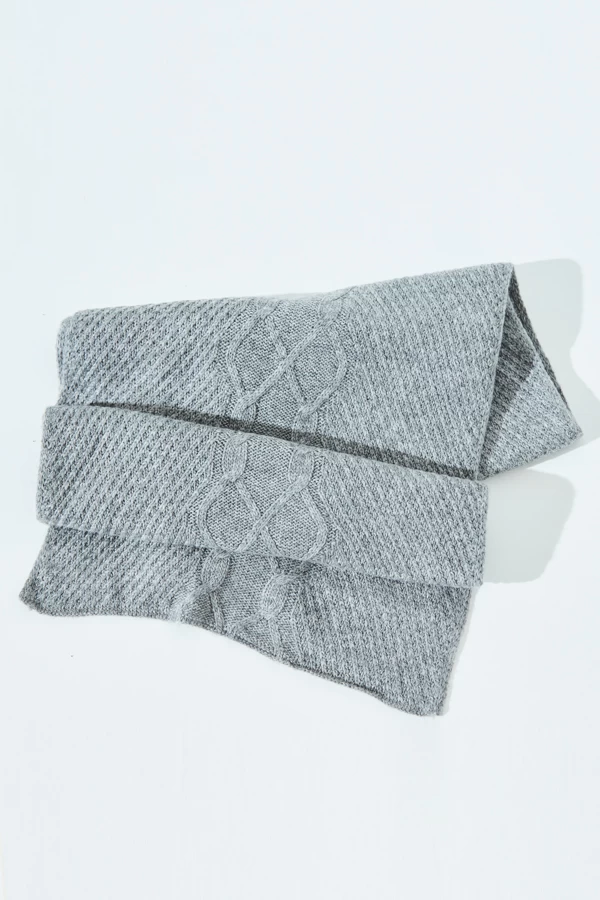 Trinity Light Grey Knitted Scarf 3 Trinity Light Grey Knitted Scarf - Image 3
