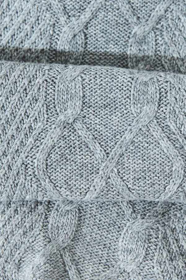 Trinity Light Grey Knitted Scarf 5 Trinity Light Grey Knitted Scarf - Image 5
