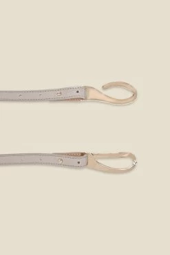 Taupe Patent Leather Slim Waist Belt With Gold Clasp -Trendora Shop aw19as11 d 1