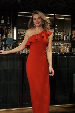 Red One Shoulder Ruffle Detail Maxi Dress 11 Red One Shoulder Ruffle Detail Maxi Dress -Trendora Shop b7dbaef847a64973793e89102dbcc695dc900e1c