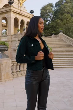 Emerald Green Velvet Denim Jacket 9 Emerald Green Velvet Denim Jacket -Trendora Shop ba2b3d760224bac9d8be558a2a5fc3dea6cc3782