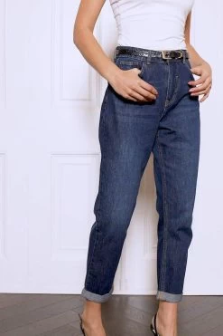 Dark Indigo Girlfriend Jeans 13 Dark Indigo Girlfriend Jeans -Trendora Shop bfd6b03fddb72059b2bb283643372525390d3900