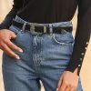 Black Suede Western Buckle Waist Belt