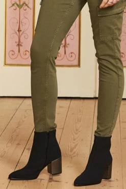 Black Metallic Heel Sock Boot 14 Black Metallic Heel Sock Boot -Trendora Shop block heels