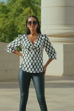 Black & White Spot Print Tie Detail Satin Top 11 Black & White Spot Print Tie Detail Satin Top -Trendora Shop c2ec04b530642914ac5acb711dc37292202845fe