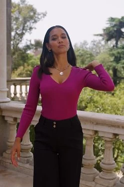 Magenta Fine Knit Jumper With Gold Button Shoulders 11 Magenta Fine Knit Jumper With Gold Button Shoulders -Trendora Shop d68499400da96449b5833244a66e2f7457fec4b3 1