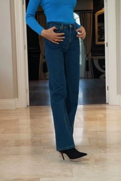 Indigo Blue Wide Leg Jeans -Trendora Shop ea62ff732319ae45f596aabac7a7048fc23dcbaf 1