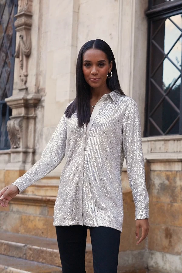 Champagne Gold Sequin Shirt 9 Champagne Gold Sequin Shirt - Image 9