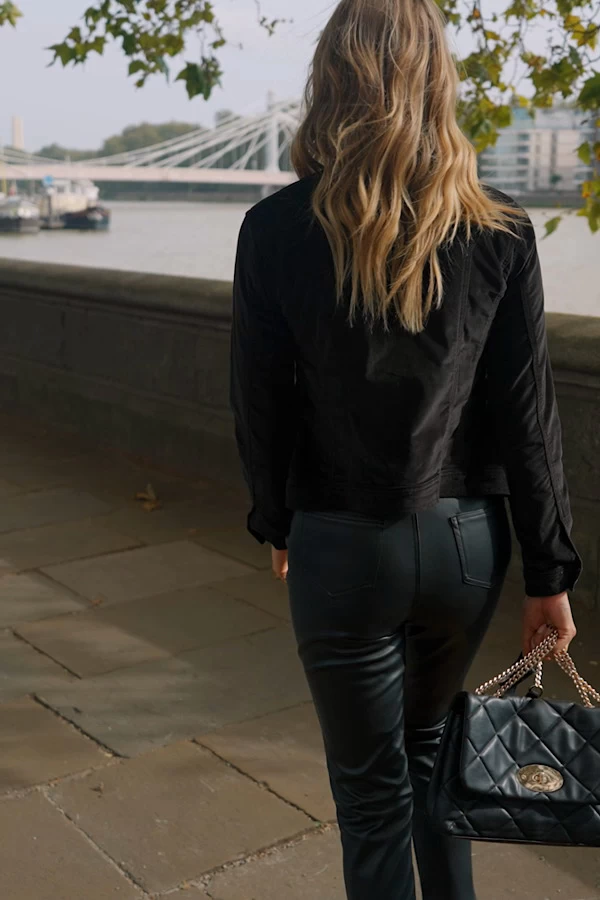 Black Velvet Round Neck Pocket Front Jacket 6 Black Velvet Round Neck Pocket Front Jacket - Image 6