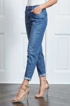 Mid Blue Mom Jeans -Trendora Shop s16 s20bd004be0010 033 3