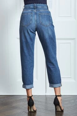 Indigo Blue Denim Girlfriend Jeans 9 Indigo Blue Denim Girlfriend Jeans -Trendora Shop s21 s20bd008be s21tj20 024 1 1