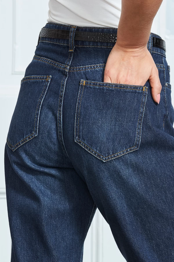 Dark Indigo Girlfriend Jeans 6 Dark Indigo Girlfriend Jeans - Image 6