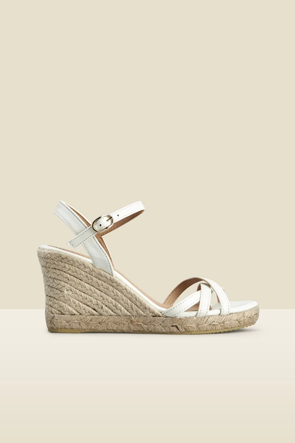Alesia Ivory Strappy Leather Wedge Espadrille 2 Alesia Ivory Strappy Leather Wedge Espadrille - Image 2
