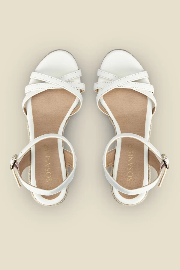 Alesia Ivory Strappy Leather Wedge Espadrille 3 Alesia Ivory Strappy Leather Wedge Espadrille - Image 3